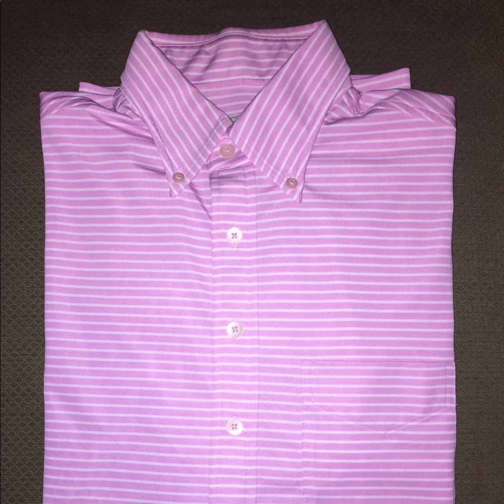 Pink and White StripeGolf Polo